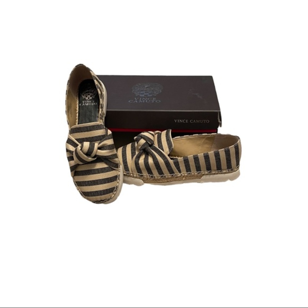 VINCE CAMUTO Blue Striped Canvas Espadrilles Shoes‎ Tratida Size 7.5 SlipOn